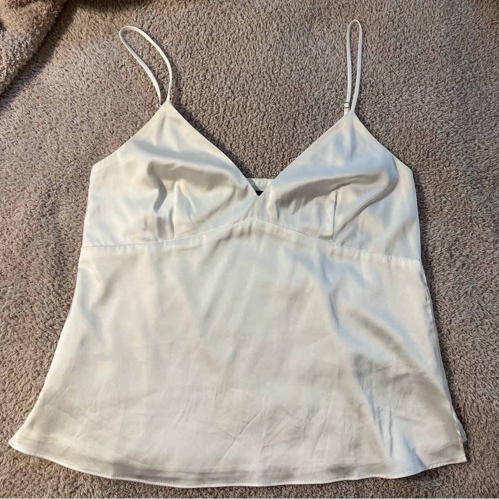 Lulu's White Satin Cami Tank size Medium